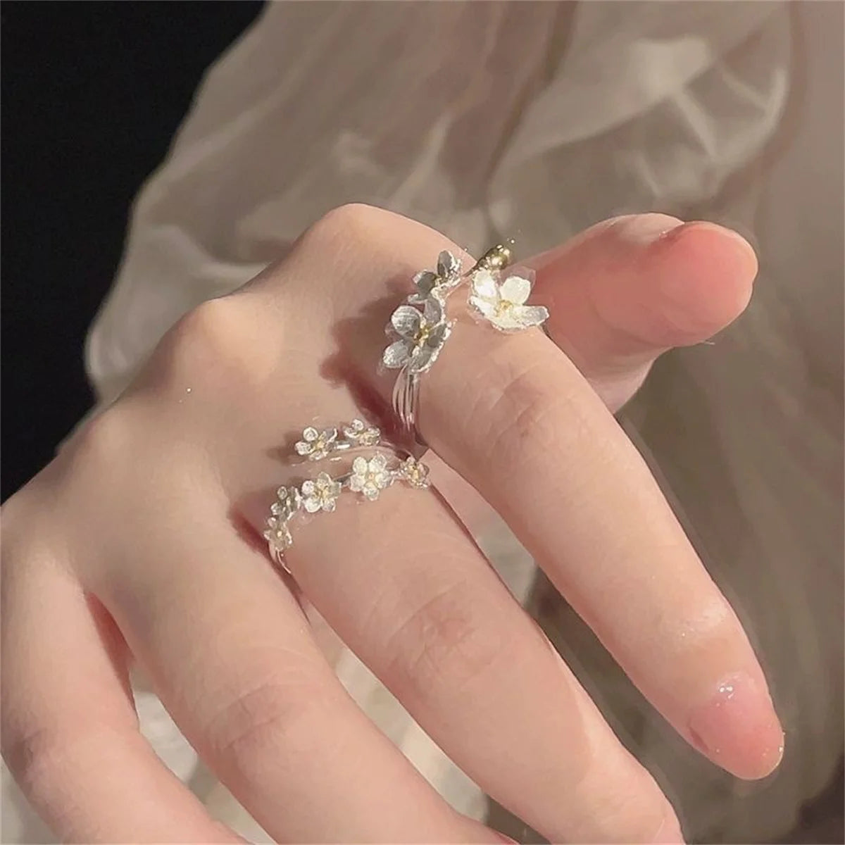 Summer Vintage Flower Rings