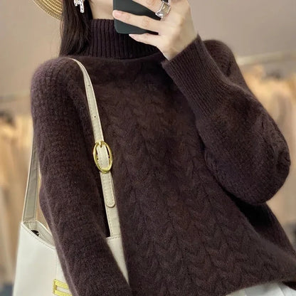 Fashion Cashmere Turtleneck Autumn Knitted Sweater