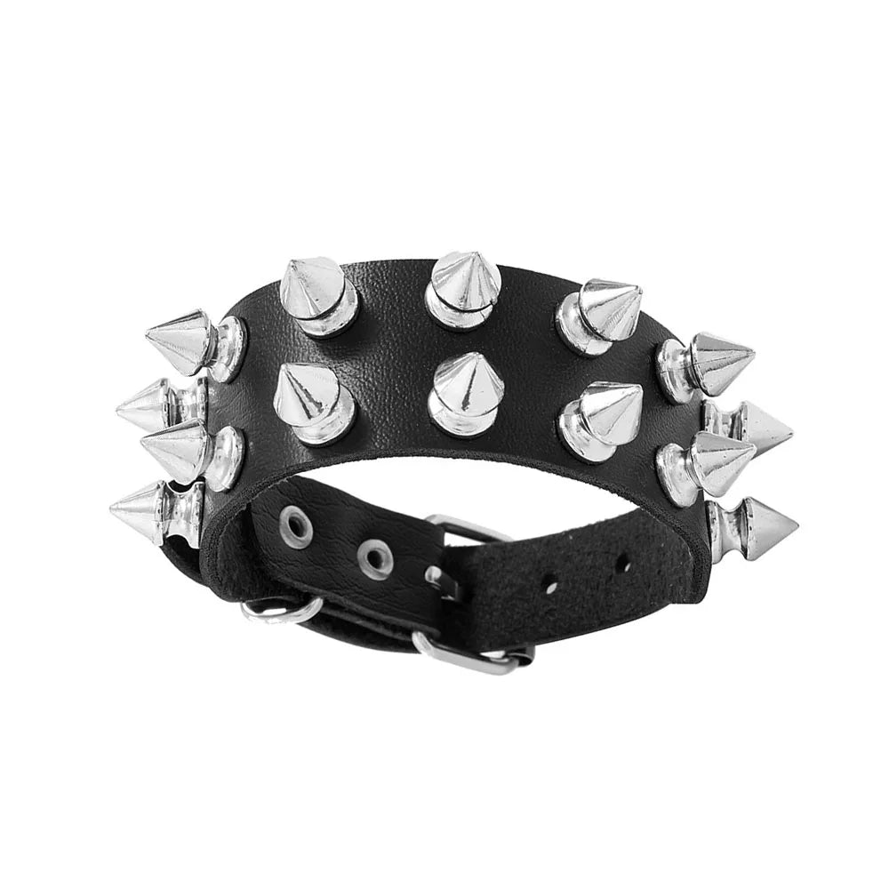 Dark Gothic Punk Star Leather Bracelet Sets