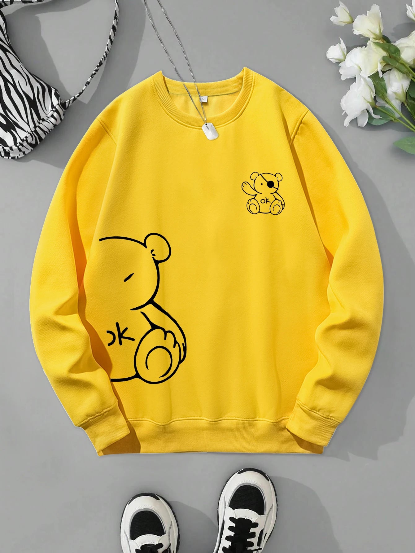 Kawaii Teddy Printed Sweatshirt