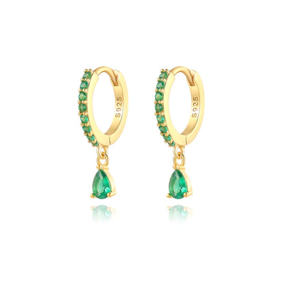 925 Sterling Colorful Multi-Styled/Color Small Round Drop Earrings