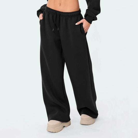 Fashion Comfy Solid Color Drawstring Women Joggers