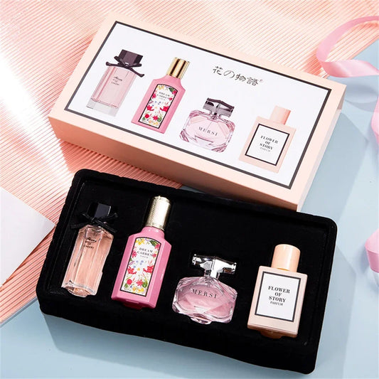 Women's High-Quality 110ML Eau De Parfum Set - Floral Scent Lasting Fragrance Four Piece Gift Box Perfume Set