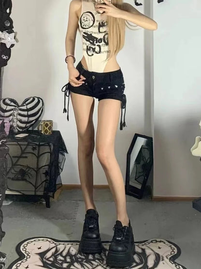 Skinny Lace-up Streetwear Grunge Leisure