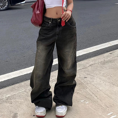 Y2K Baggy Pop American Retro Loose Denim Pants