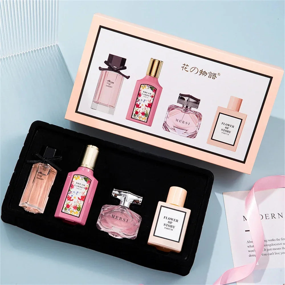 Women's High-Quality 110ML Eau De Parfum Set - Floral Scent Lasting Fragrance Four Piece Gift Box Perfume Set