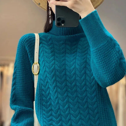 Fashion Cashmere Turtleneck Autumn Knitted Sweater