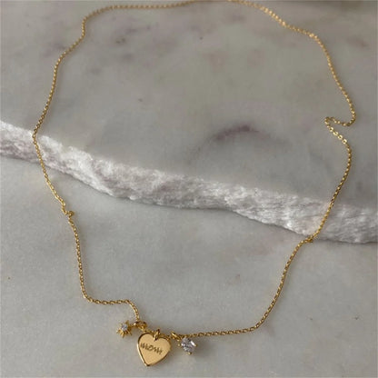 Mother's Day Necklace Love Pendant 18K Collar