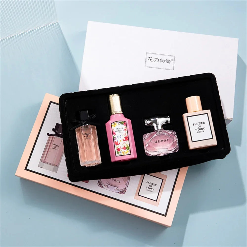 Women's High-Quality 110ML Eau De Parfum Set - Floral Scent Lasting Fragrance Four Piece Gift Box Perfume Set