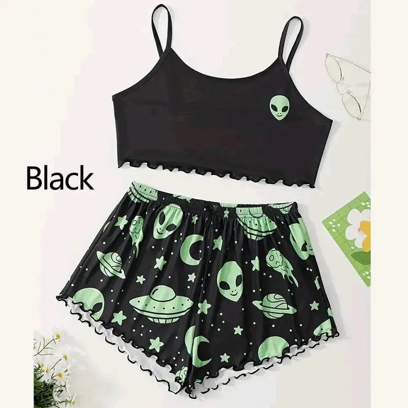 Camisole Comfy Alien Stars Pajama Set