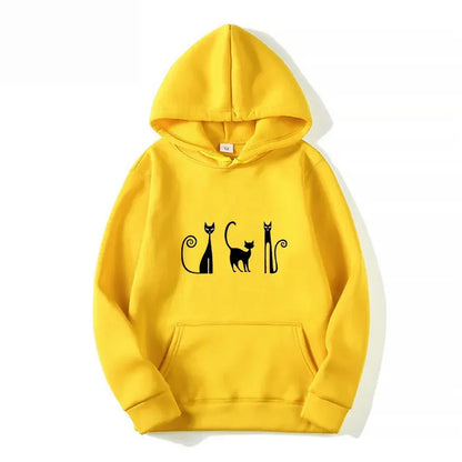 Cute Masketeers Cat Printed Hoodie