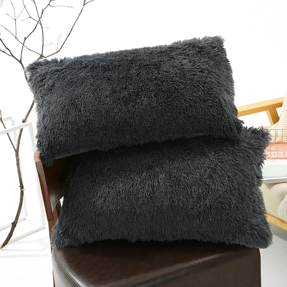 1pc Soft Fur Multi-Colored Pillow Covers
