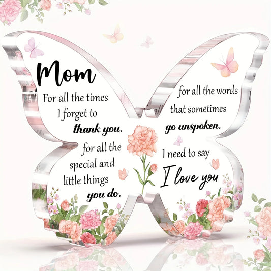 Plastic Engraved Mother's Day Butterfly Display