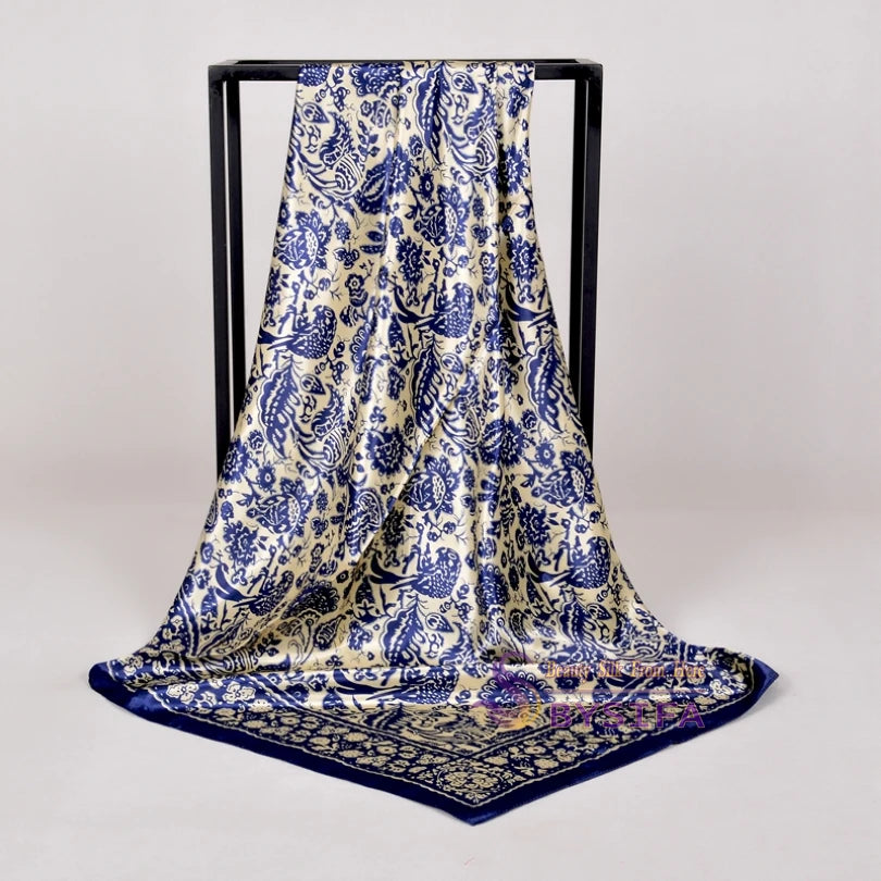 Silk Printed Rose Scarf