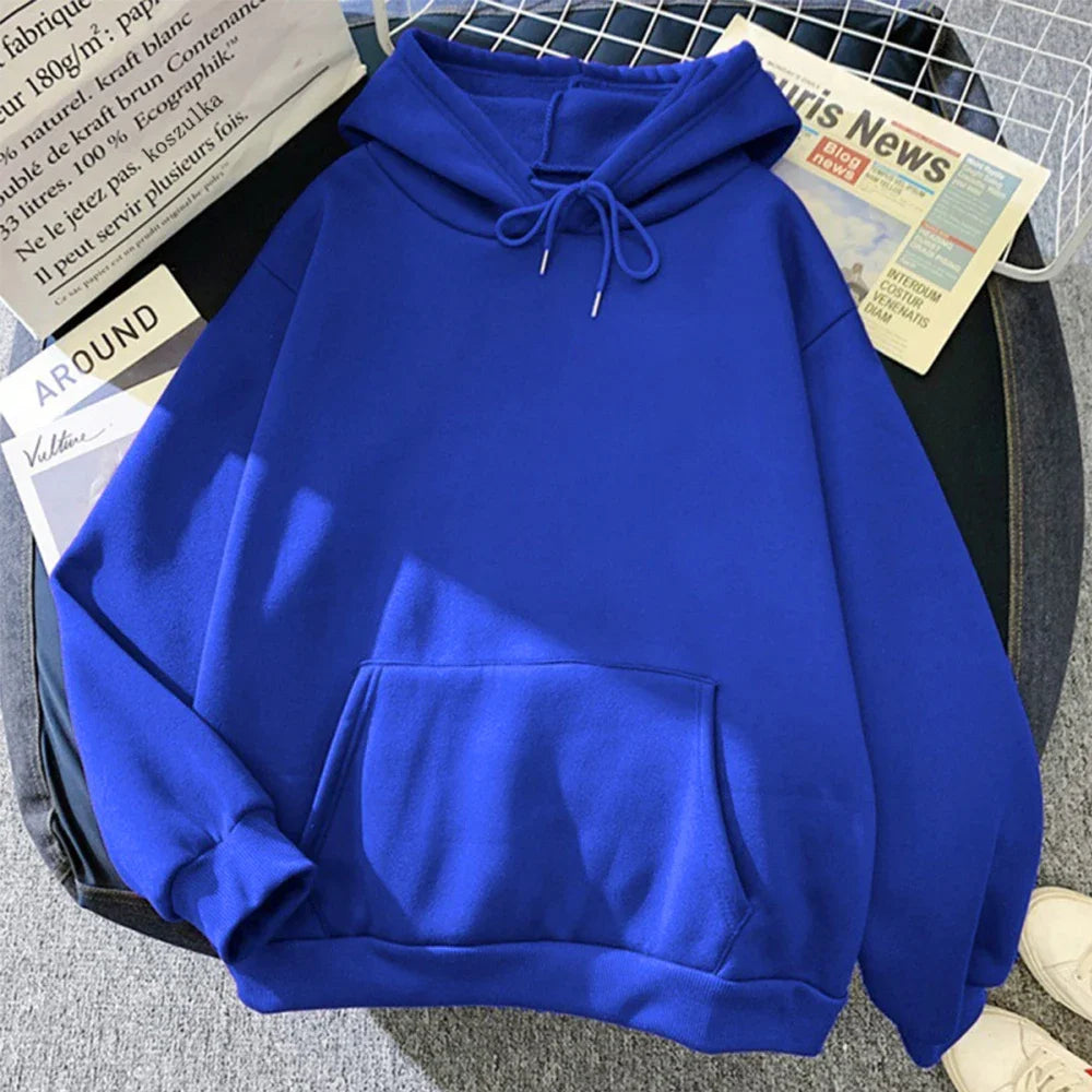 Autumn Winter Fleece Casual Solid Color Sweatshirt