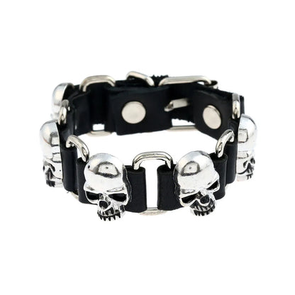 Dark Gothic Punk Star Leather Bracelet Sets