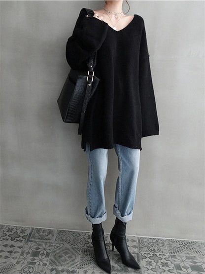 Knitted Winter Oversize Vintage Sweater Top