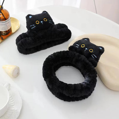 Cat Coral Fleece Makeup Head Band