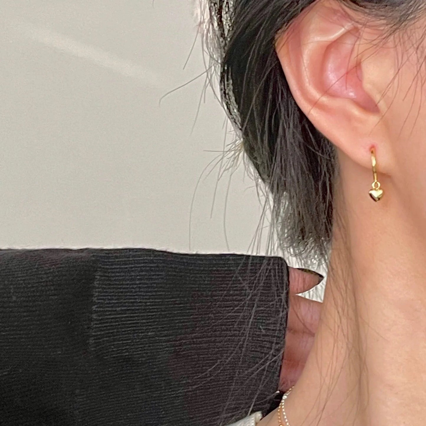 925 Hoop Heart Sterling Simple Earrings