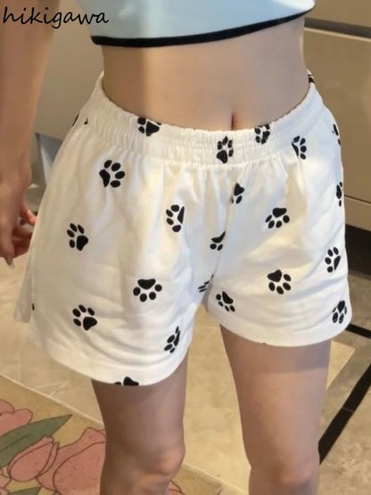 Cute Cat Printed Summer House Shorts