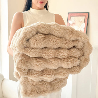 1 Piece Double-Layer Large Rabbit Fur High Quality Blanket