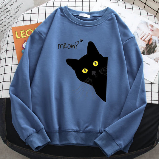 Holiday Curious Meow Black Cat Sweater