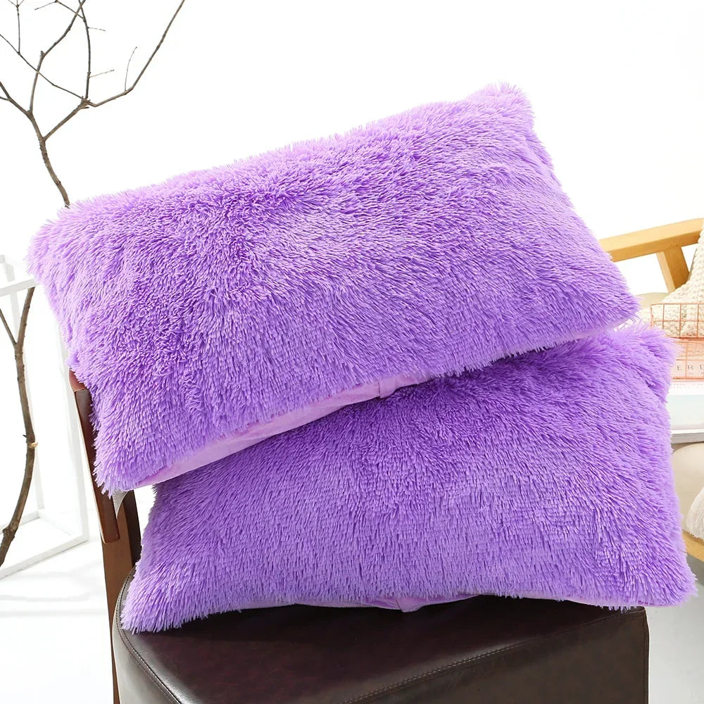 1pc Soft Fur Multi-Colored Pillow Covers