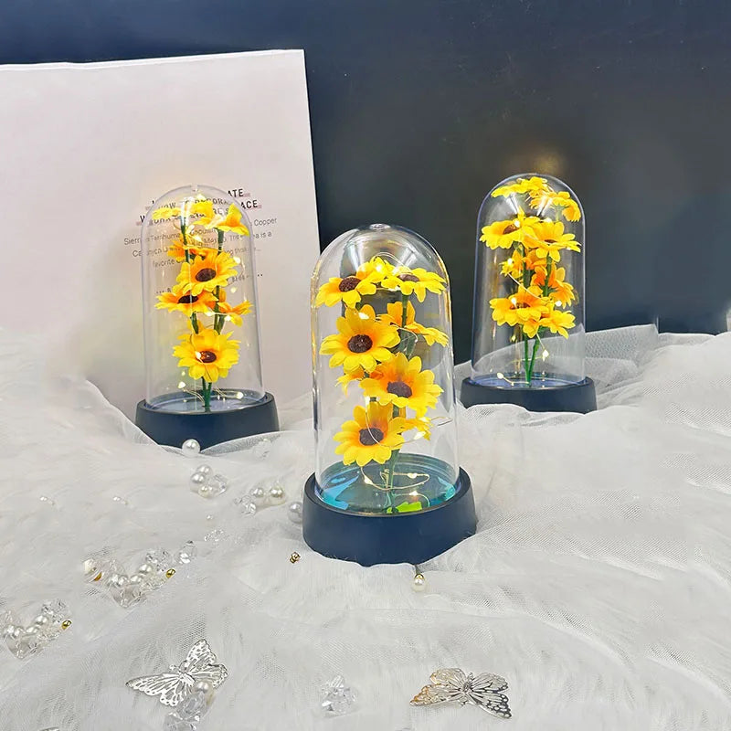 1PC Sunflower Artificial Flower Eternal Bloom for Mother's Day Ornament