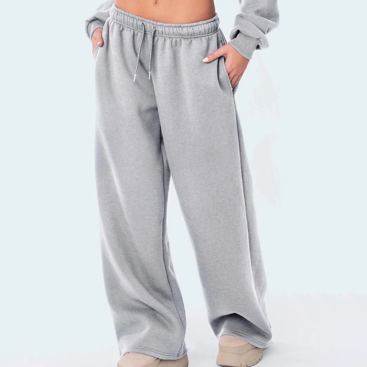 Fashion Comfy Solid Color Drawstring Women Joggers