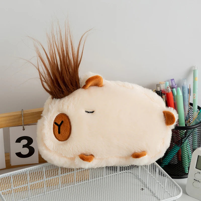 Plush Capybara Animal Cartoon Pencil Storage Bag