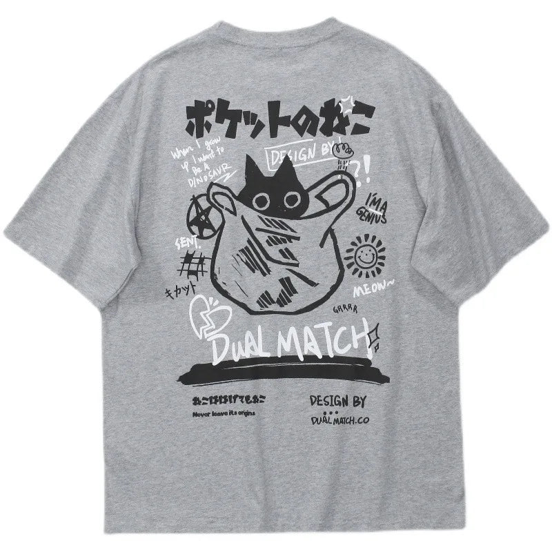 Cute Bag Cat Graphic T-Shirt