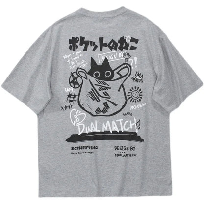 Cute Bag Cat Graphic T-Shirt