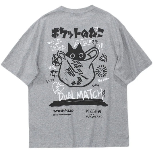 Cute Bag Cat Graphic T-Shirt