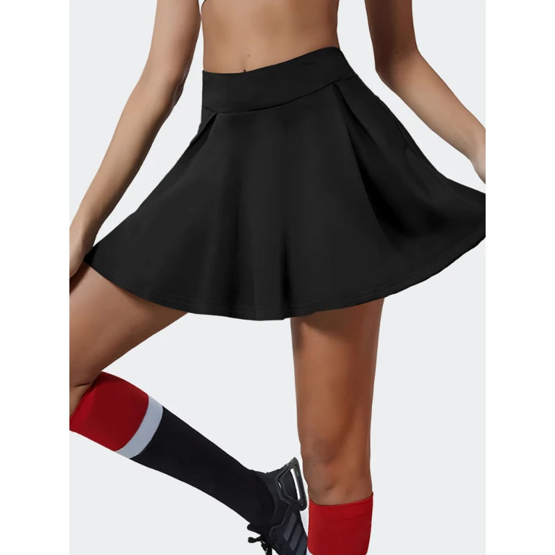 Women's Short Dresses Trendy Street Solid Colour Personality Skirt Simple Irregular Hem Design Skirt with Safety Shorts
