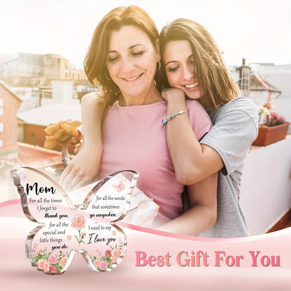 Plastic Engraved Mother's Day Butterfly Display