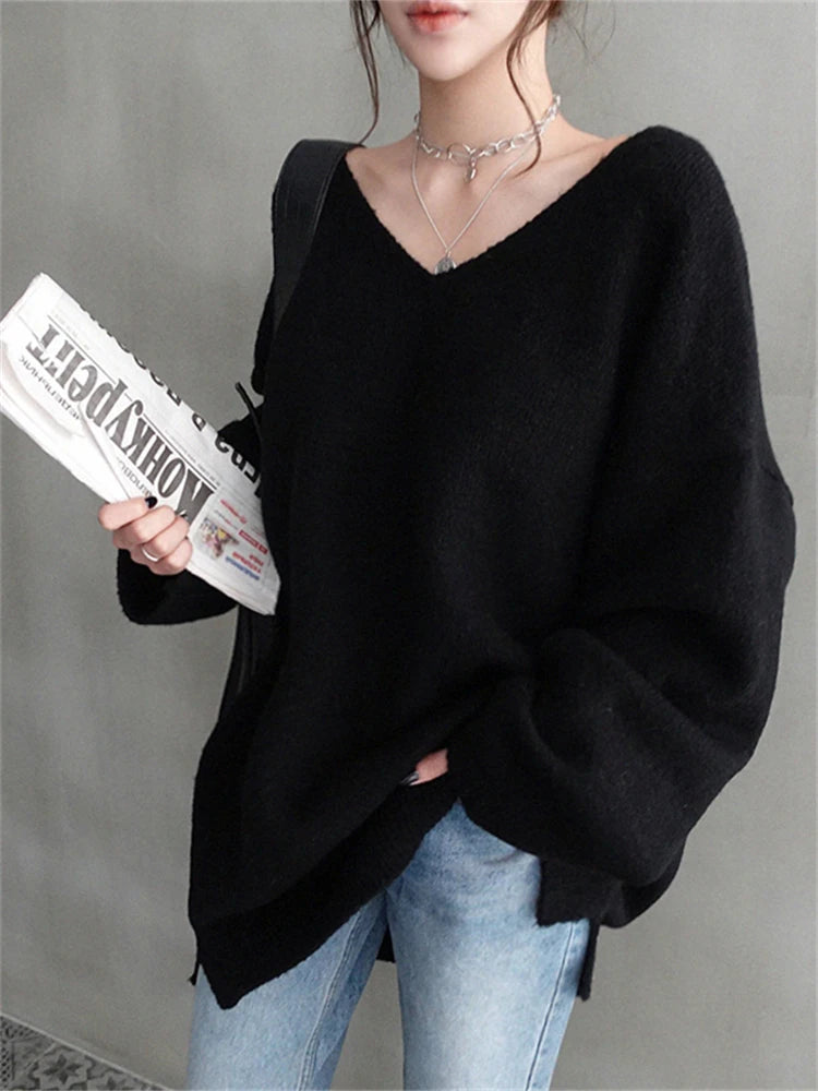 Knitted Winter Oversize Vintage Sweater Top