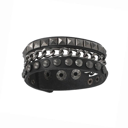 Dark Gothic Punk Star Leather Bracelet Sets