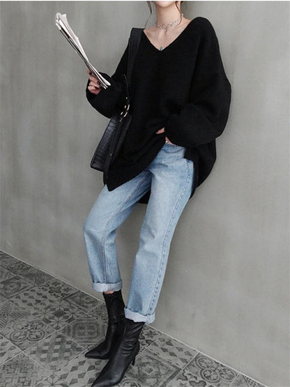 Knitted Winter Oversize Vintage Sweater Top