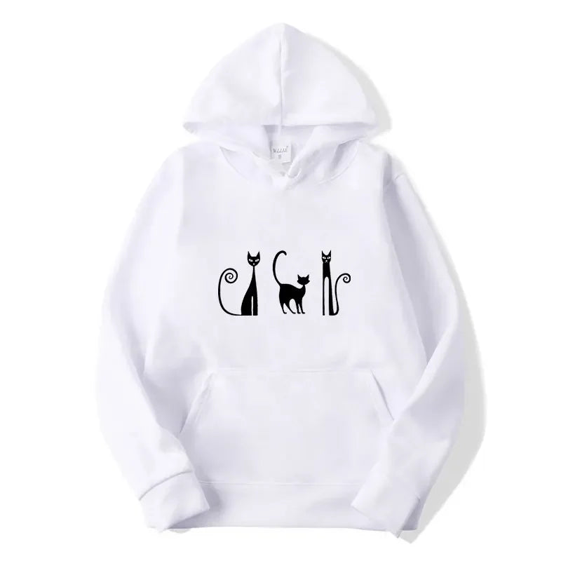 Cute Masketeers Cat Printed Hoodie