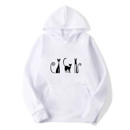 Cute Masketeers Cat Printed Hoodie