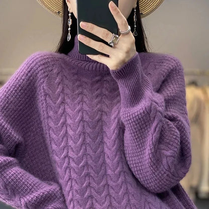 Fashion Cashmere Turtleneck Autumn Knitted Sweater