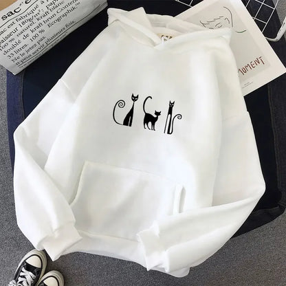 Cute Masketeers Cat Printed Hoodie