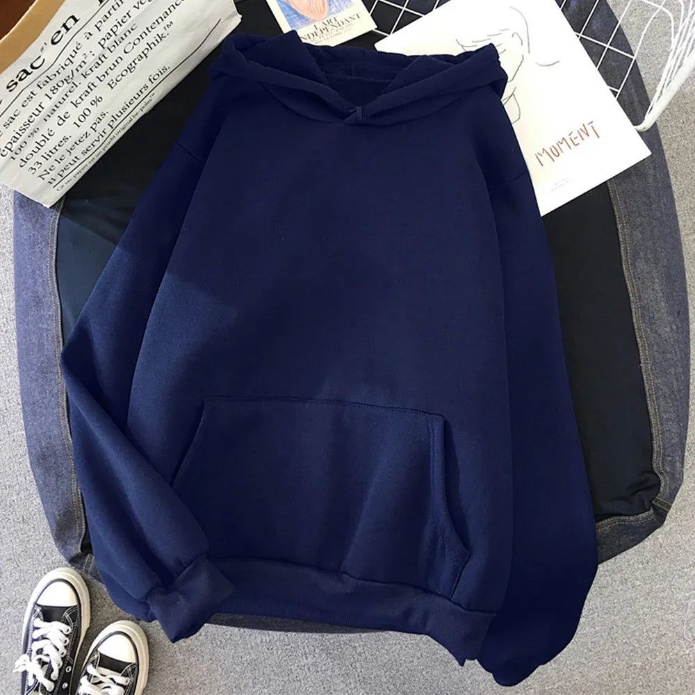 Autumn Winter Fleece Casual Solid Color Sweatshirt