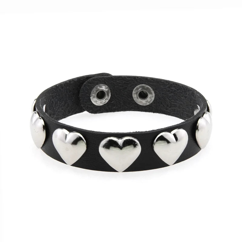 Dark Gothic Punk Star Leather Bracelet Sets