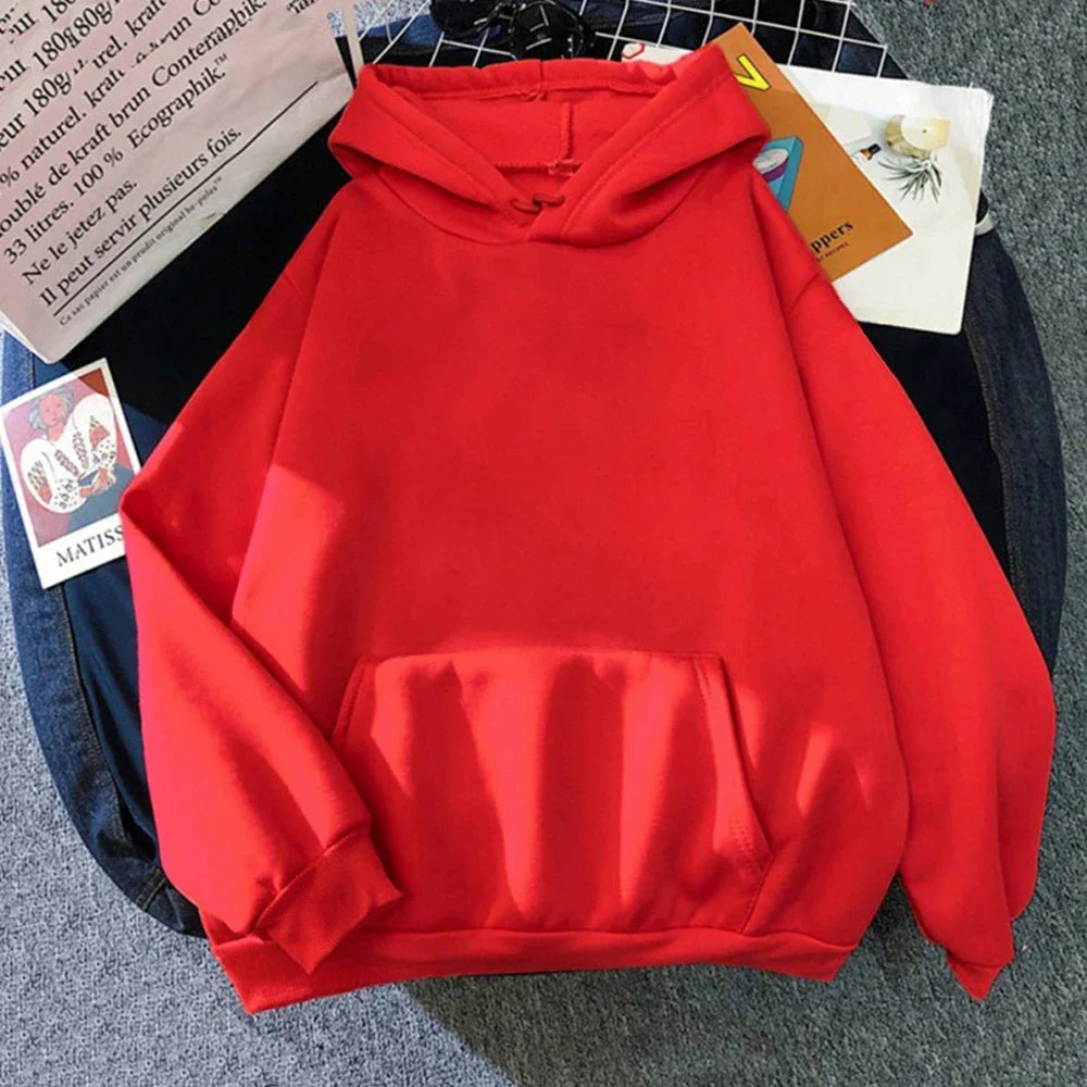 Autumn Winter Fleece Casual Solid Color Sweatshirt