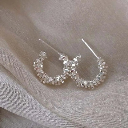 Elegant Exquisite Irregular C-Shaped Hoop Earrings