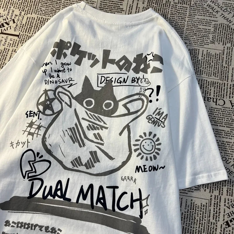 Cute Bag Cat Graphic T-Shirt