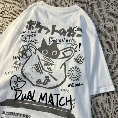 Cute Bag Cat Graphic T-Shirt