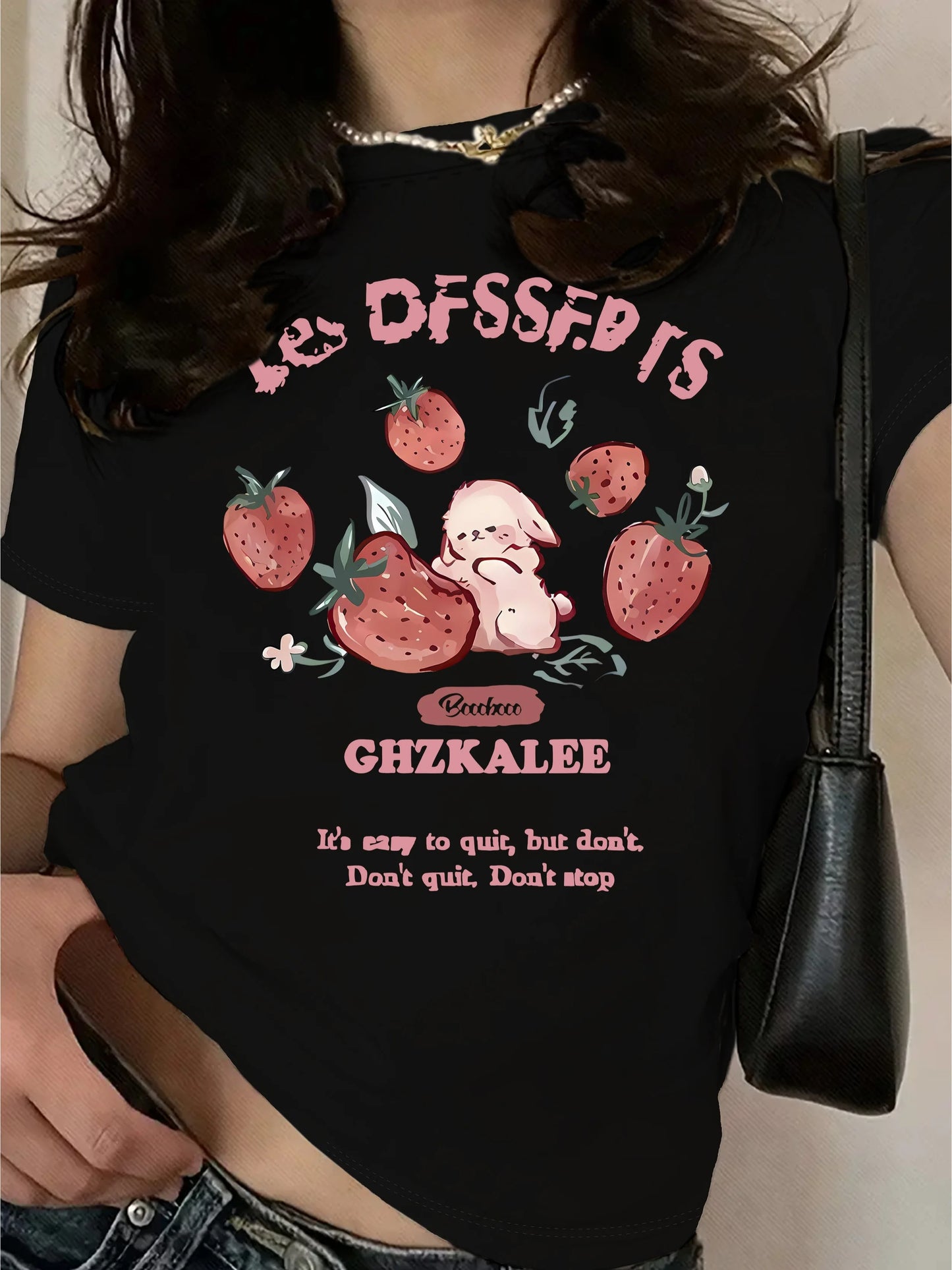 Strawberry Desert Rabbit Graphic T-Shirt
