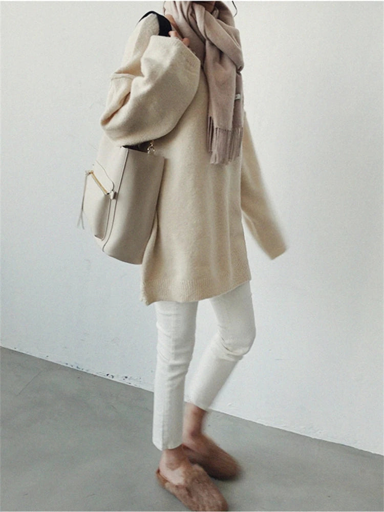 Knitted Winter Oversize Vintage Sweater Top